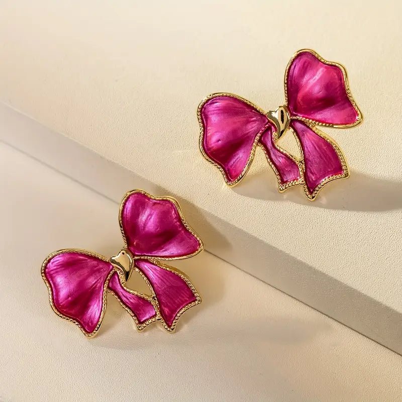 Elegant Bow Drop Earrings - 260 Broadway Boutique