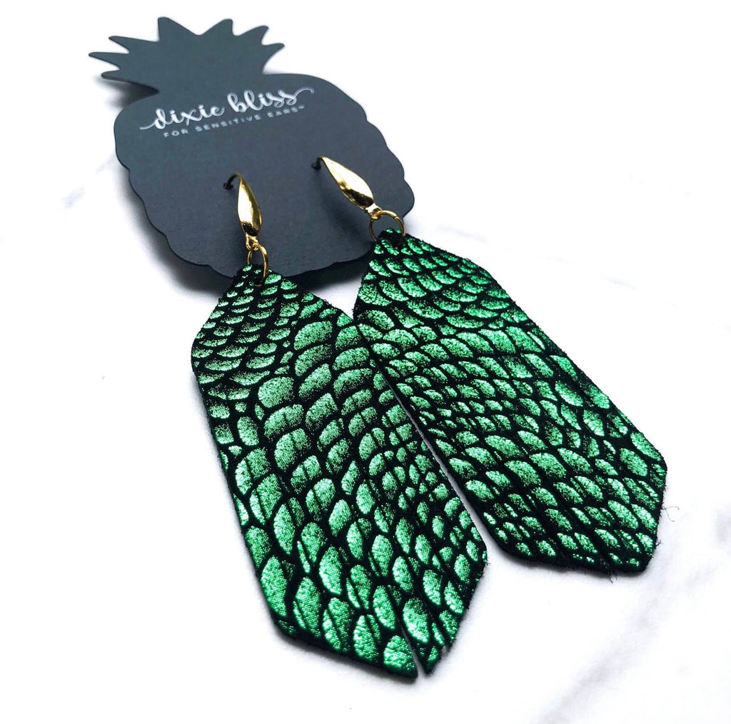 Emerald Dragon Earring - 260 Broadway Boutique