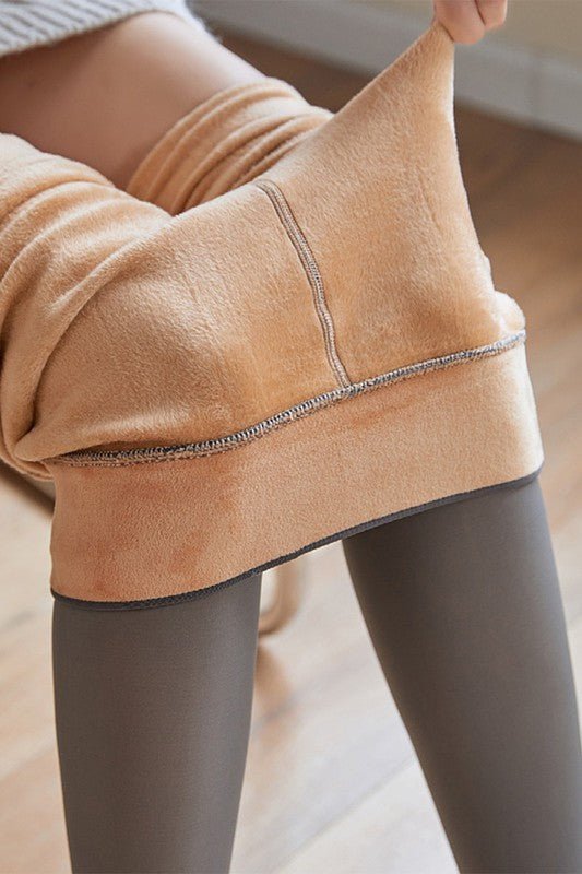 Fake Stocking Fleece Lined Tights Pants (2 Colors) - 260 Broadway Boutique