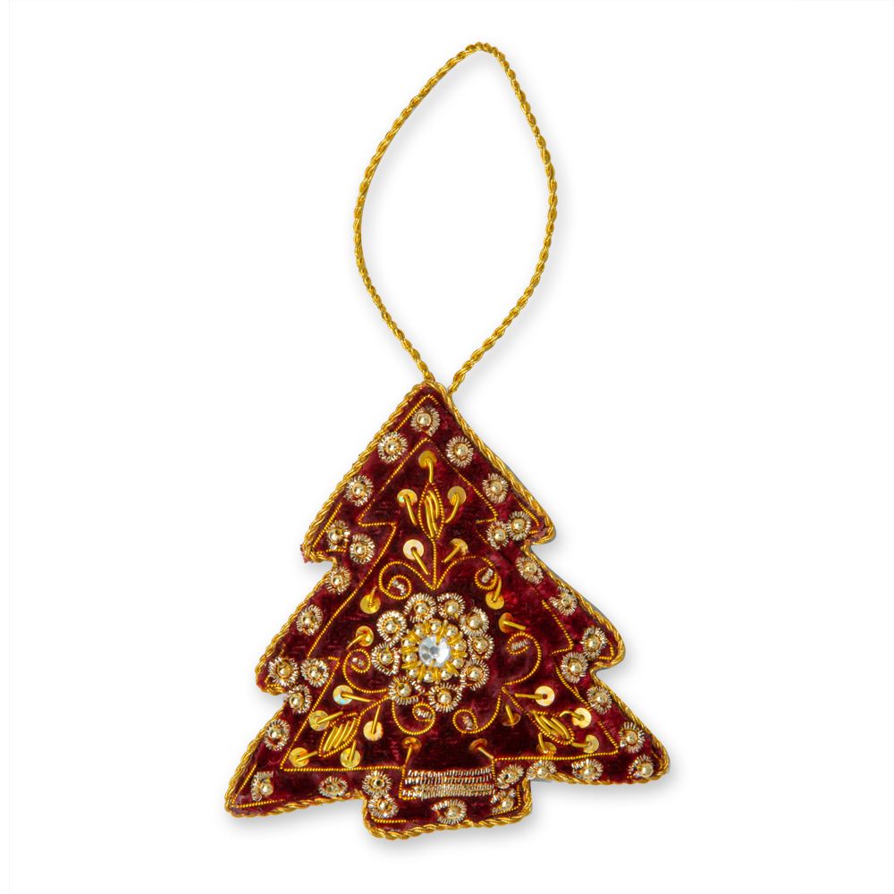 Fanciful Christmas Tree Jeweled Ornament - 260 Broadway Boutique