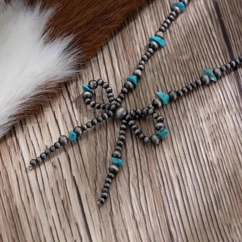 Faux Navajo Pearls Bow Necklace - 260 Broadway Boutique