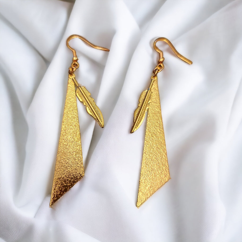 Feather Accented Earrings - 260 Broadway Boutique