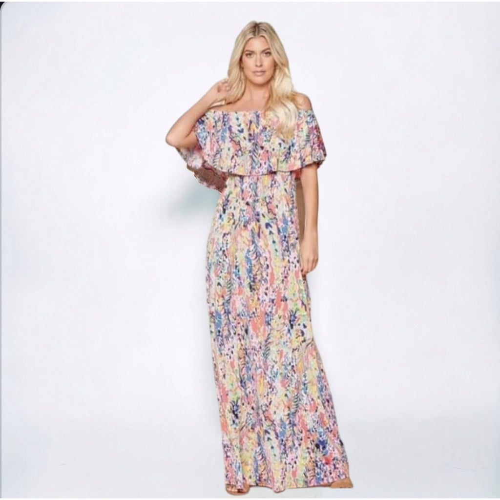 Floral Print Maxi Dress - 260 Broadway Boutique