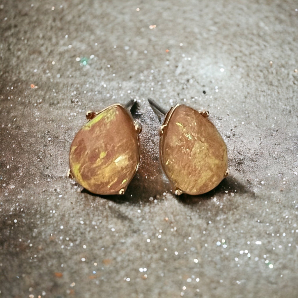 Foil Pear Studs - 260 Broadway Boutique