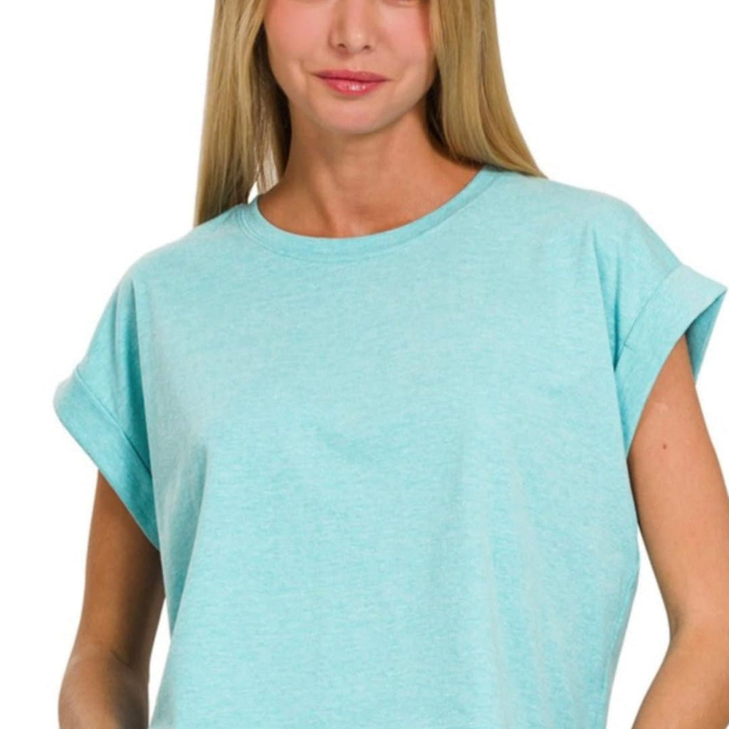 Foldover Crop Tee (2 Colors) - 260 Broadway Boutique