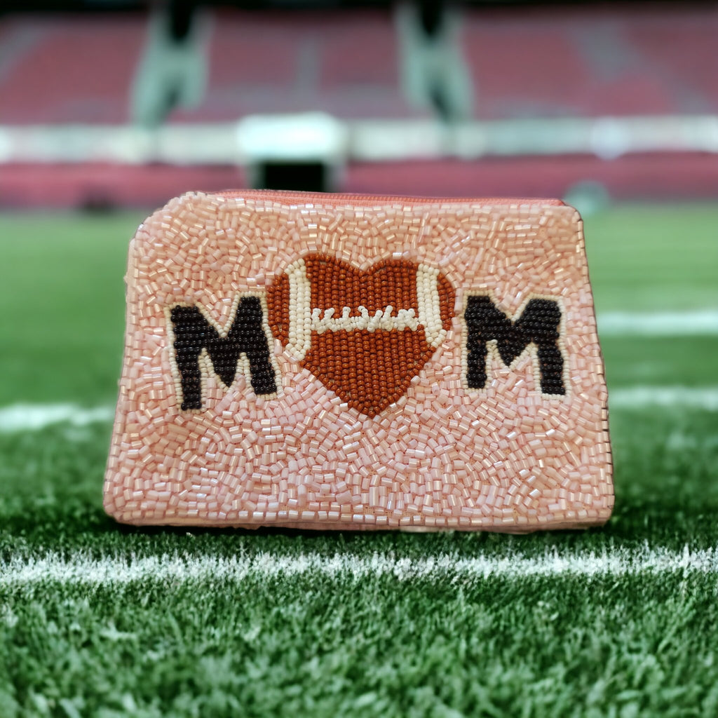 Football Mom Beaded Coin Purse - 260 Broadway Boutique