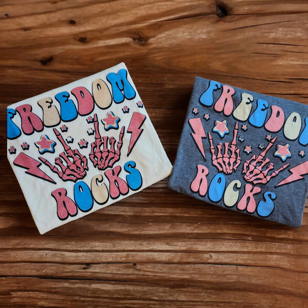 Freedom Rocks Tees (2 Colors) - 260 Broadway Boutique