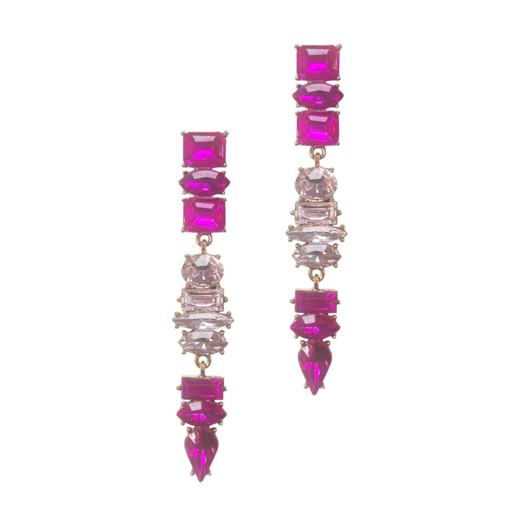 Fuchsia Cascade Crystal Drops - 260 Broadway Boutique