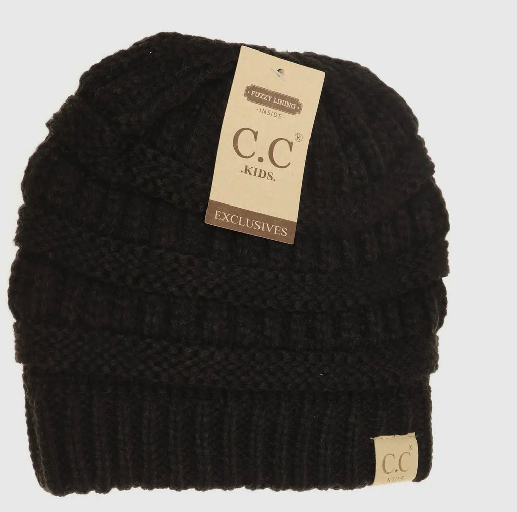 Fuzzy Lined C.C. KIDS Beanie Multiple Colors - 260 Broadway Boutique