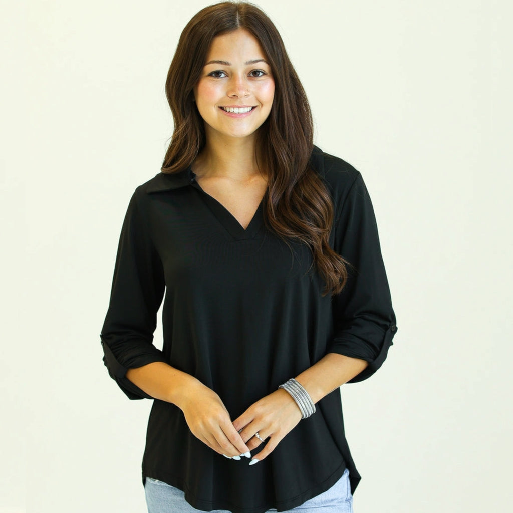 Gemma V - Neck Top (2 Colors) - 260 Broadway Boutique