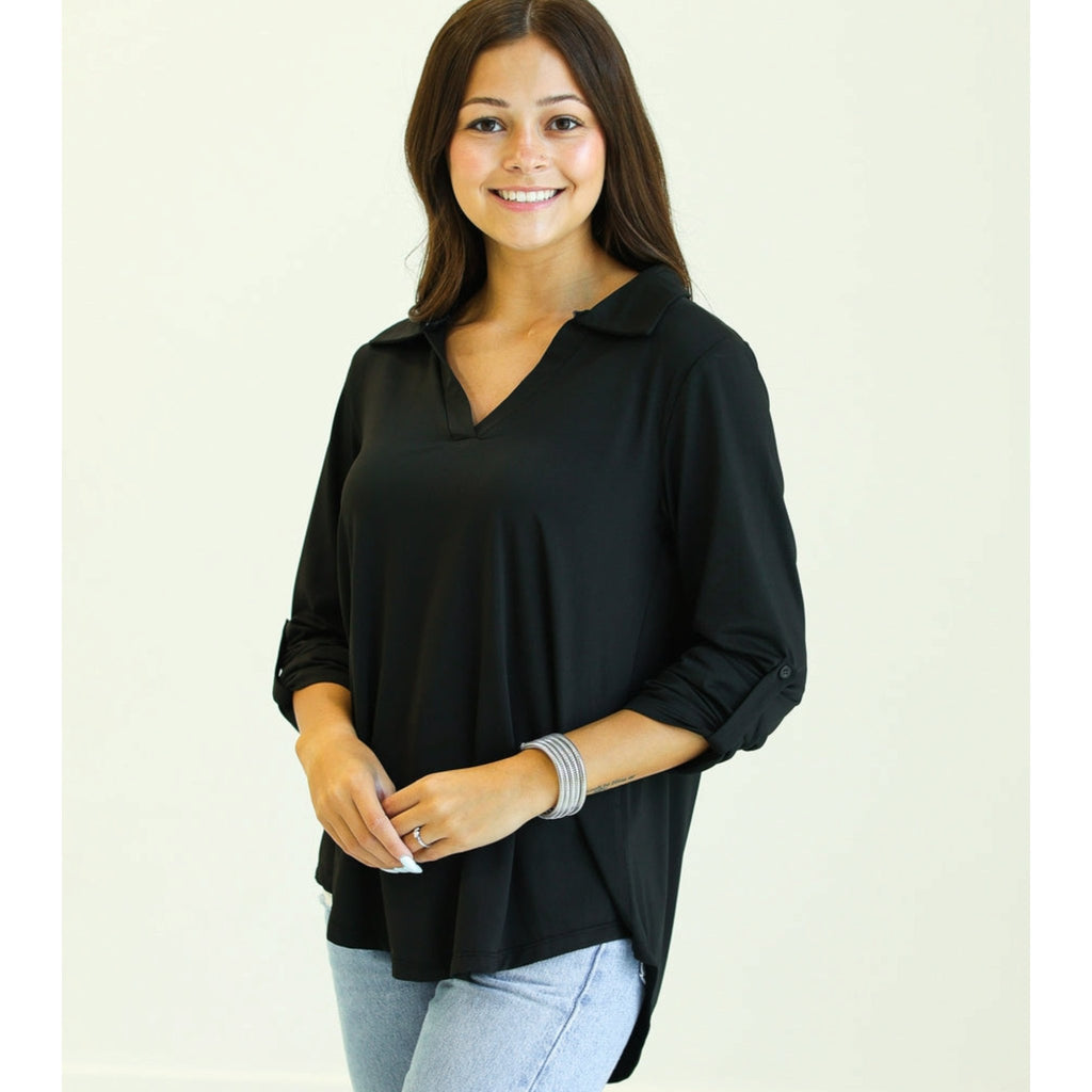 Gemma V - Neck Top (2 Colors) - 260 Broadway Boutique