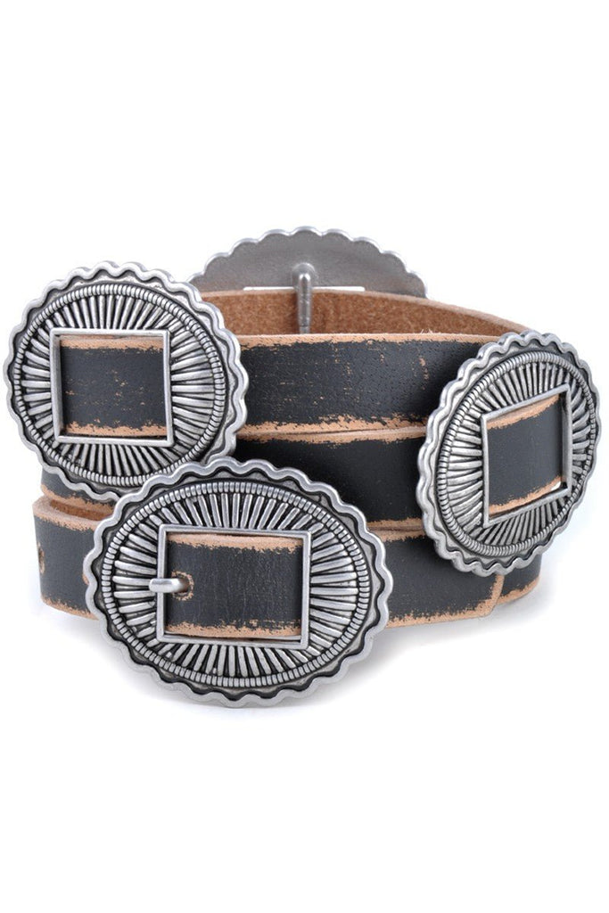 Genuine Leather Concho Belt (2 Colors) - 260 Broadway Boutique