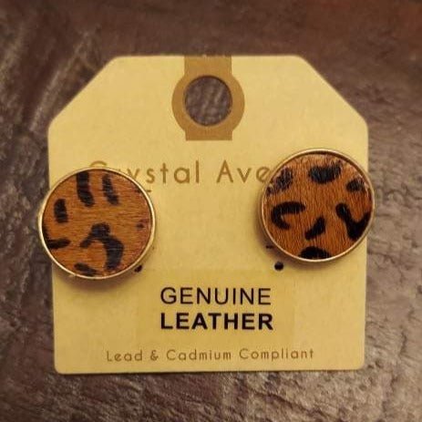 Genuine Leather Leopard Earrings - 260 Broadway Boutique