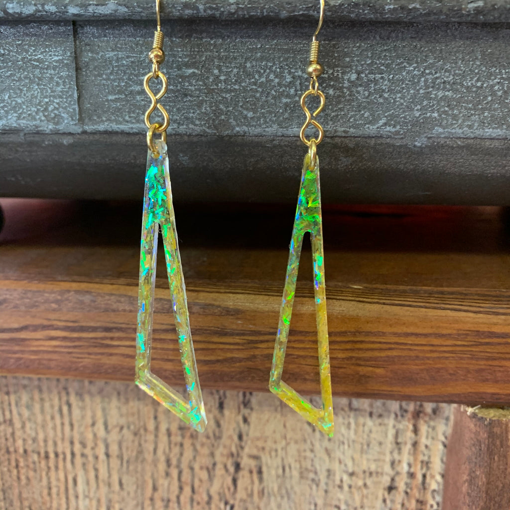 Geo Glitter Earrings - 260 Broadway Boutique