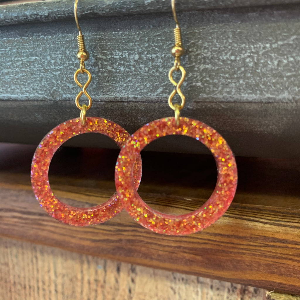 Geo Glitter Earrings - 260 Broadway Boutique