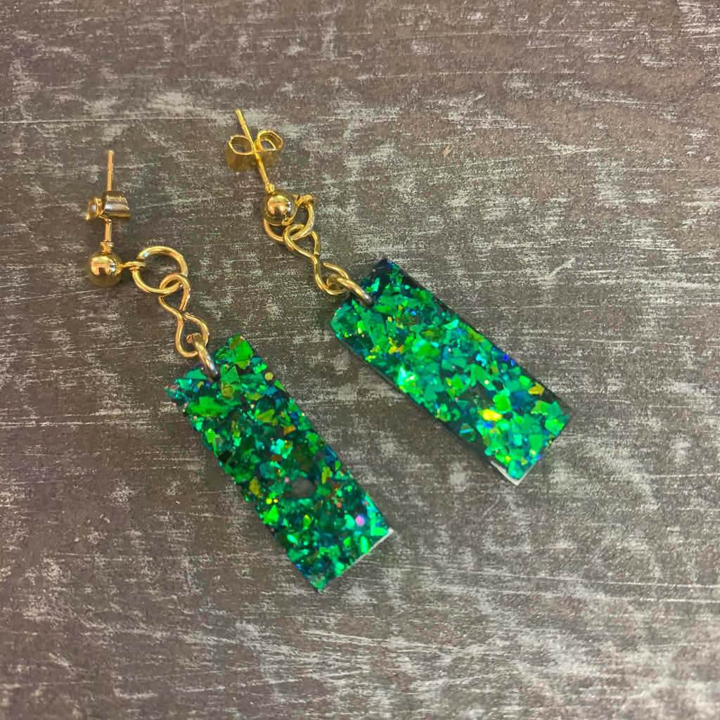 Geo Glitter Earrings - 260 Broadway Boutique