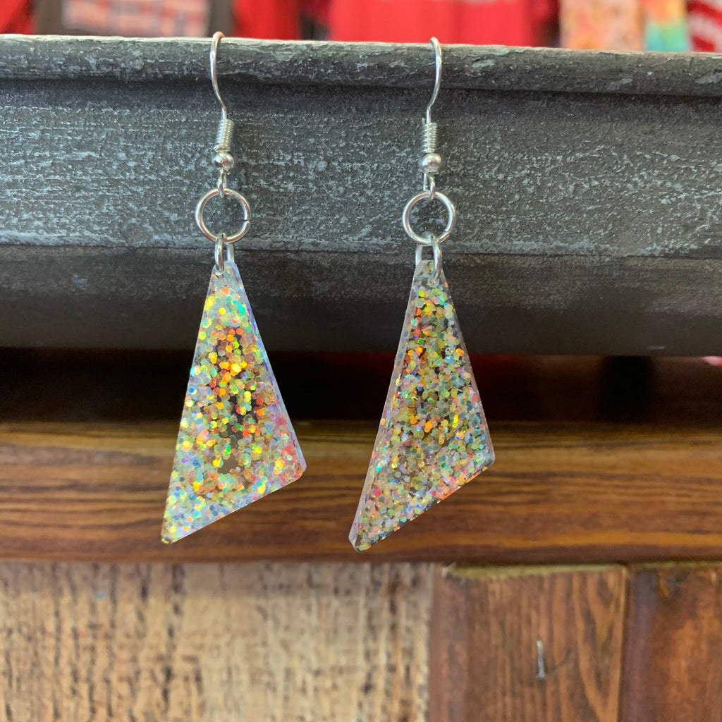 Geo Glitter Earrings - 260 Broadway Boutique