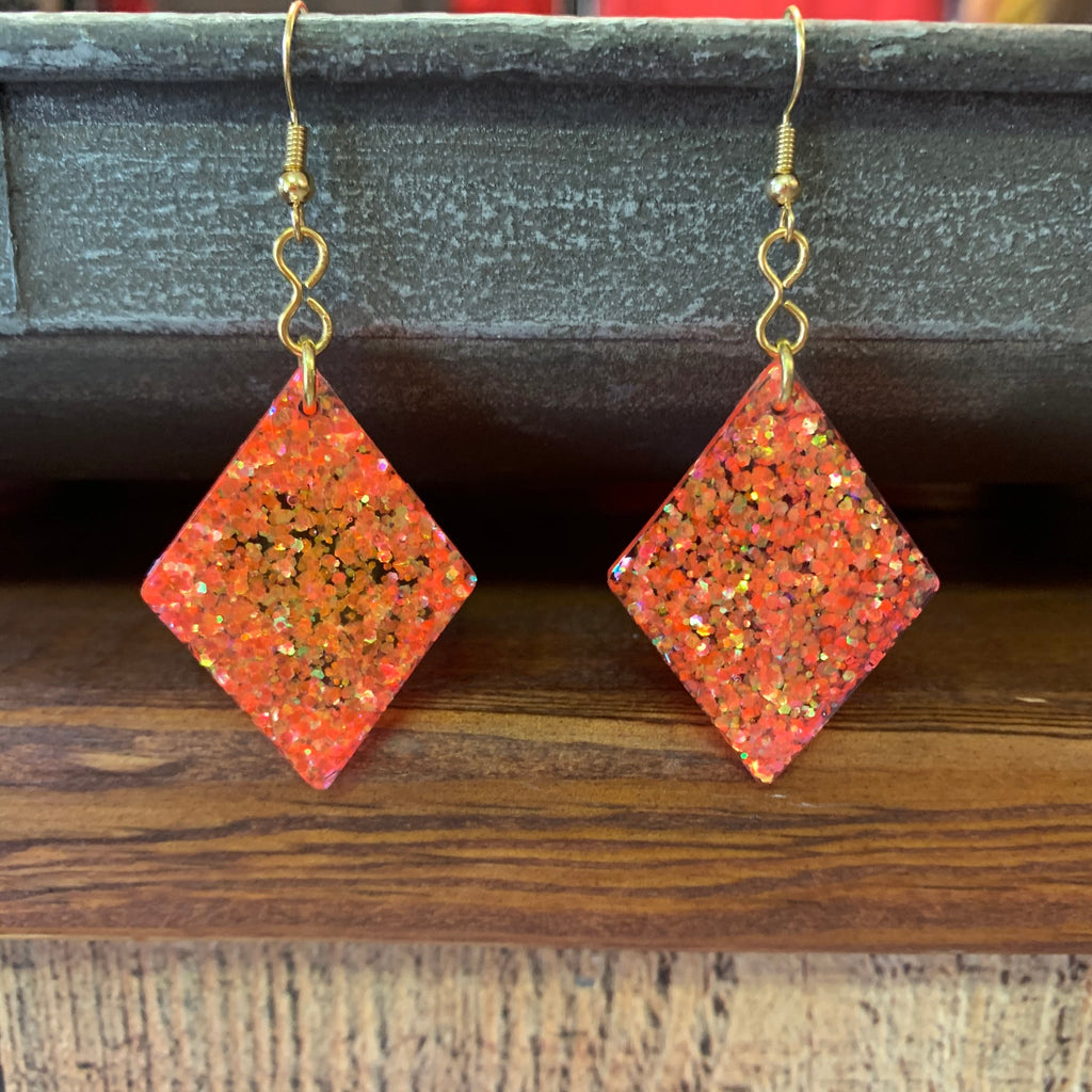 Geo Glitter Earrings - 260 Broadway Boutique