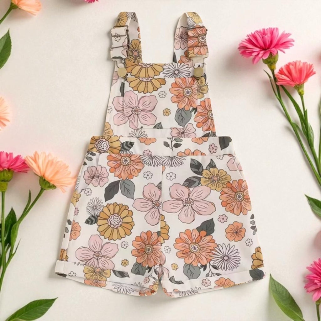 Girls Floral Overalls - 260 Broadway Boutique