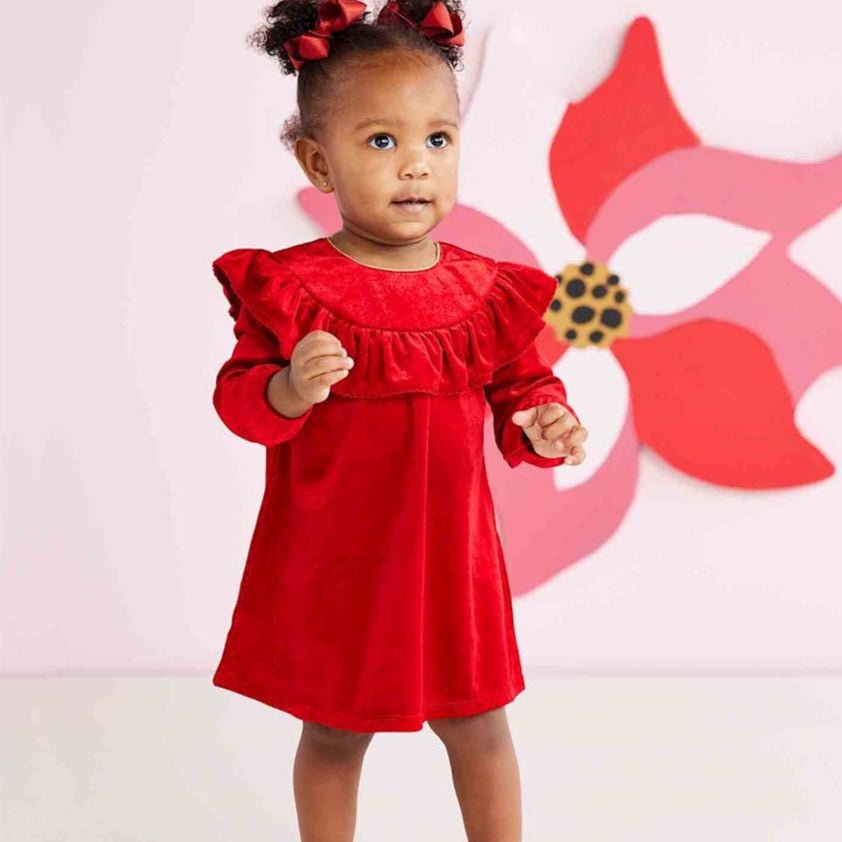 Girls Red Velvet Dress Girls Red Velvet Dress