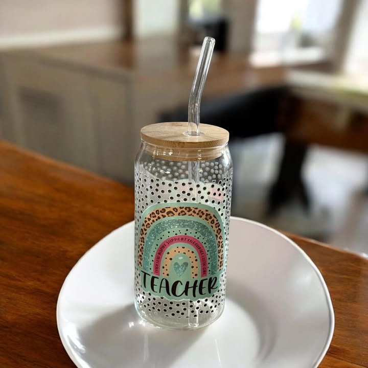 Glass Cup w/Bamboo Lid & Glass Straw (Multiple Styles) - 260 Broadway Boutique