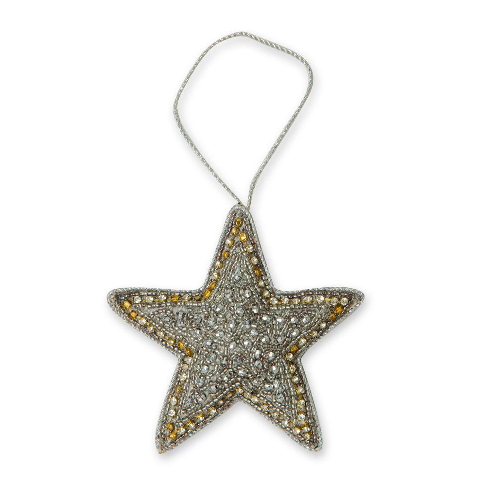 Glistening Silver Star Ornament - 260 Broadway Boutique