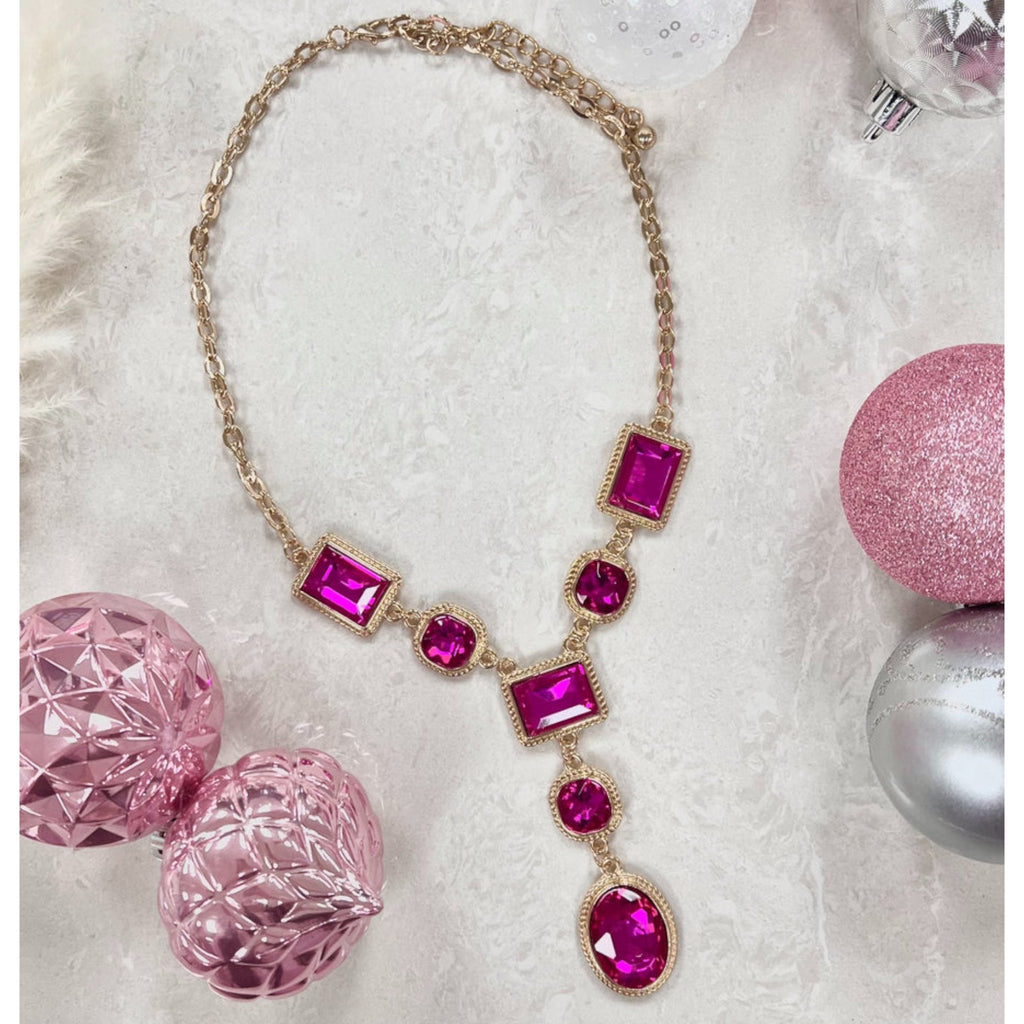 Go Time Fuchsia Stone Necklace - 260 Broadway Boutique