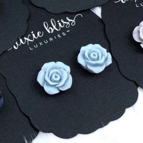 Got the Blues Rose Earrings - 260 Broadway Boutique