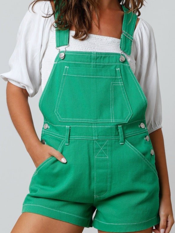 Green Shortalls - 260 Broadway Boutique