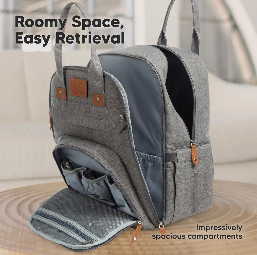 Grey Diaper Bag Back Pack - 260 Broadway Boutique