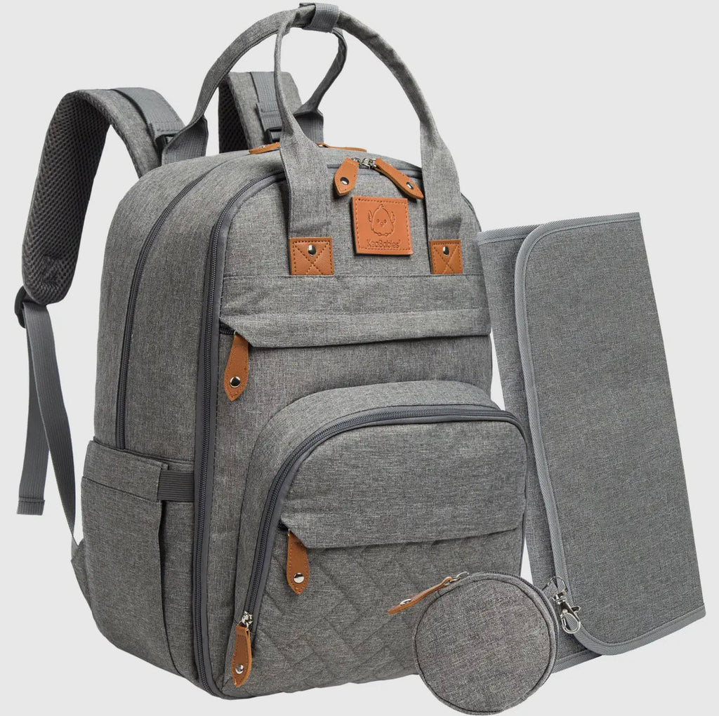 Grey Diaper Bag Back Pack - 260 Broadway Boutique