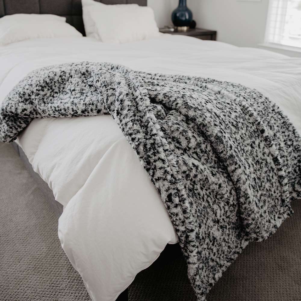 Grey Leopard Sherpa Blanket - 260 Broadway Boutique