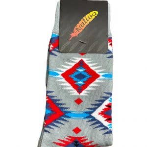 Grey/Red SW Print Socks - 260 Broadway Boutique