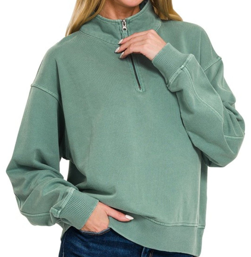 Half Zipper Pullover (3 Colors) - 260 Broadway Boutique