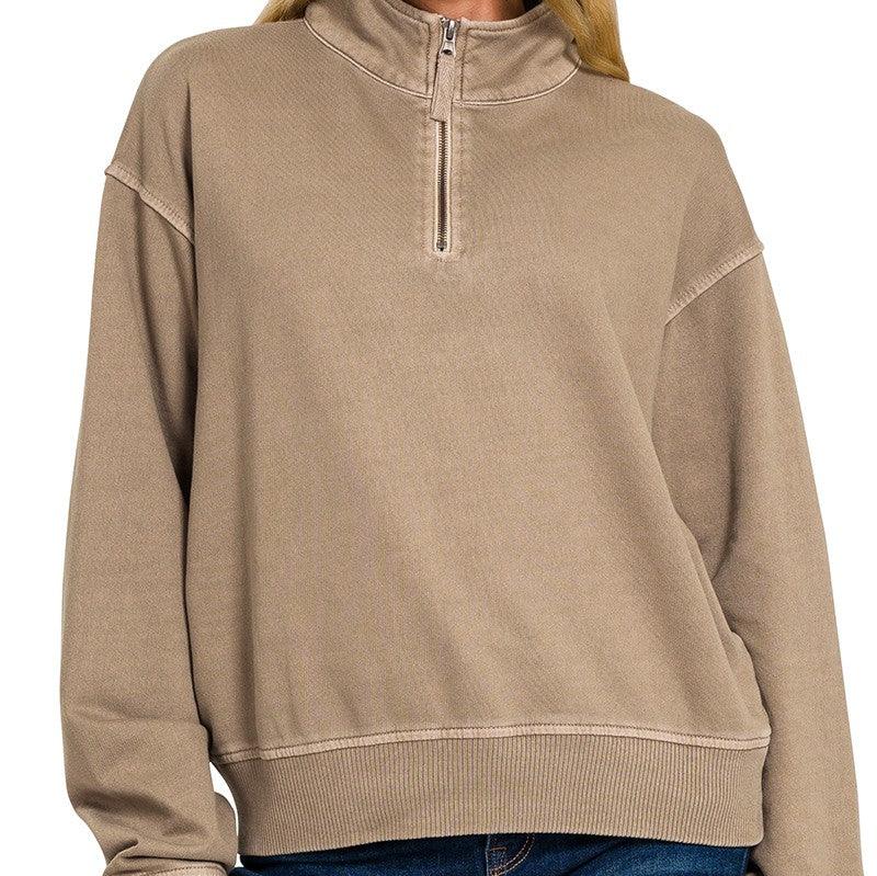 Half Zipper Pullover (6 Colors) - 260 Broadway Boutique