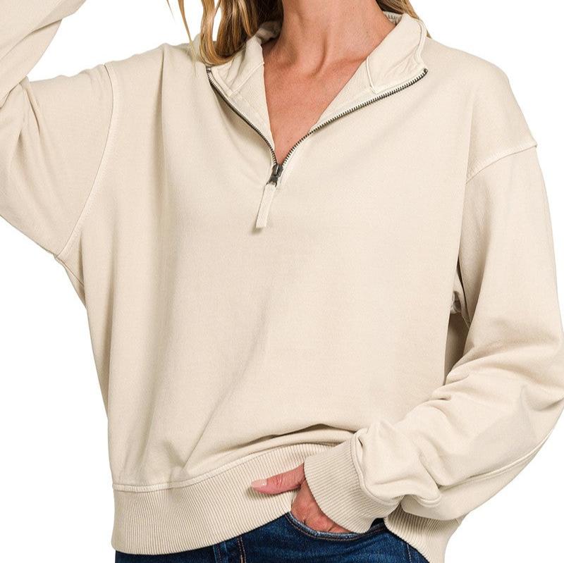 Half Zipper Pullover (6 Colors) - 260 Broadway Boutique