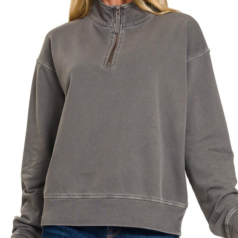 Half Zipper Pullover (6 Colors) - 260 Broadway Boutique