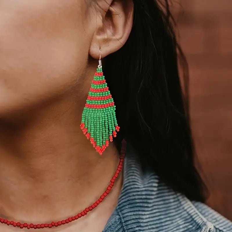 Handcrafted Beaded Dangle Earrings - 260 Broadway Boutique