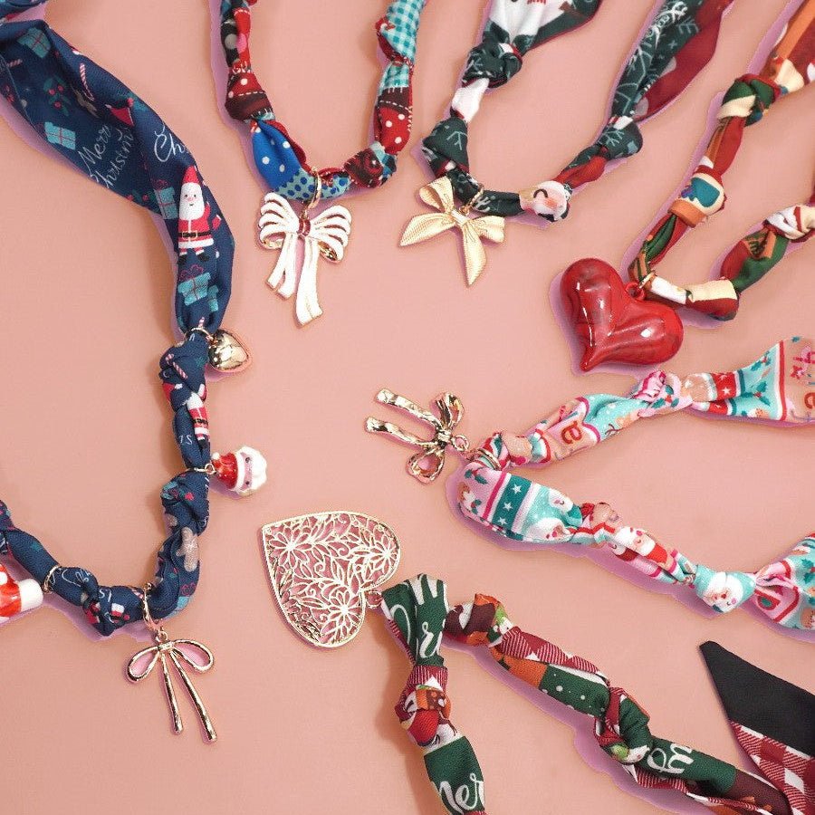 Handmade Scarf Necklace - Christmas Themes - 260 Broadway Boutique