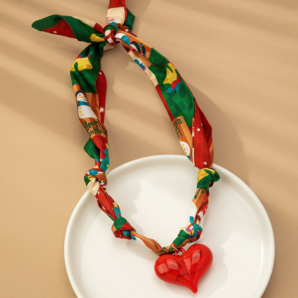 Handmade Scarf Necklace - Christmas Themes - 260 Broadway Boutique