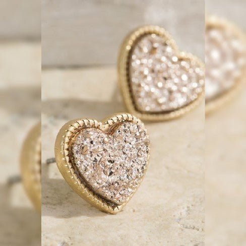 Heart Druzy Earrings - 260 Broadway Boutique