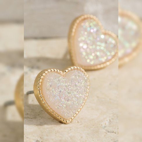 Heart Druzy Earrings - 260 Broadway Boutique