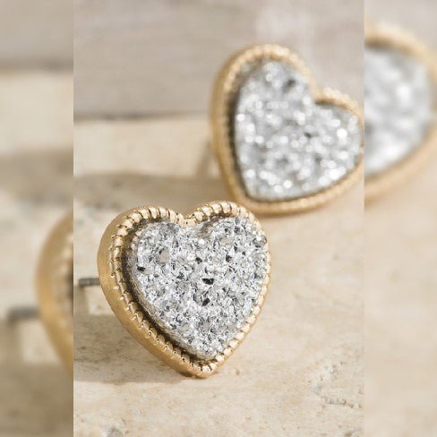 Heart Druzy Earrings - 260 Broadway Boutique