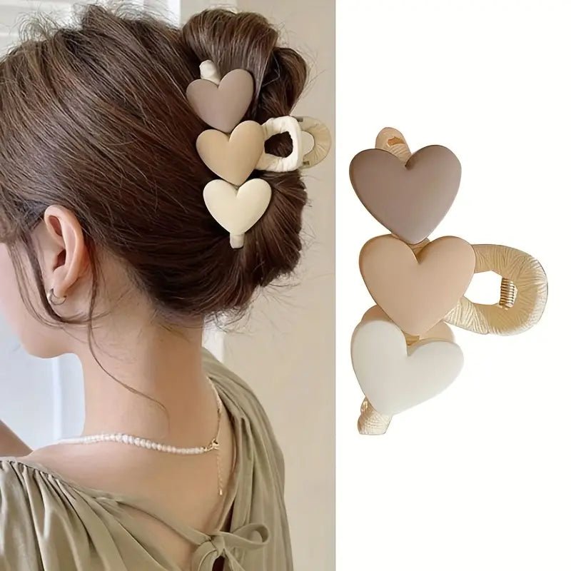 Heart - Shaped Hair Claw Clips - 260 Broadway Boutique