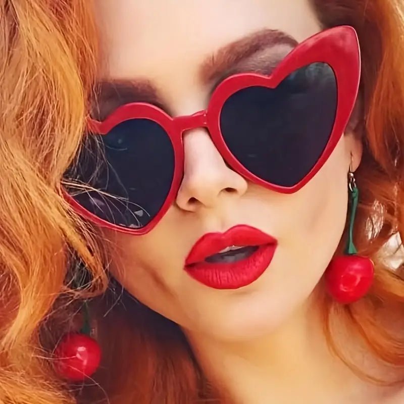 Heart Shaped Sunglasses (Pink & Red) - 260 Broadway Boutique