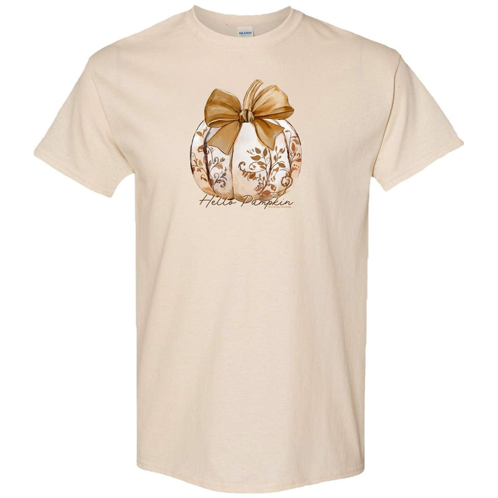 Hello Pumpkin Bow Front Tee - 260 Broadway Boutique
