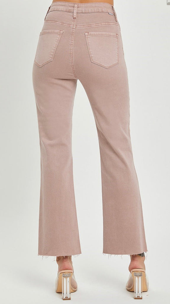 High Rise Knee Distressed Straight Pants (3 Colors) - 260 Broadway Boutique