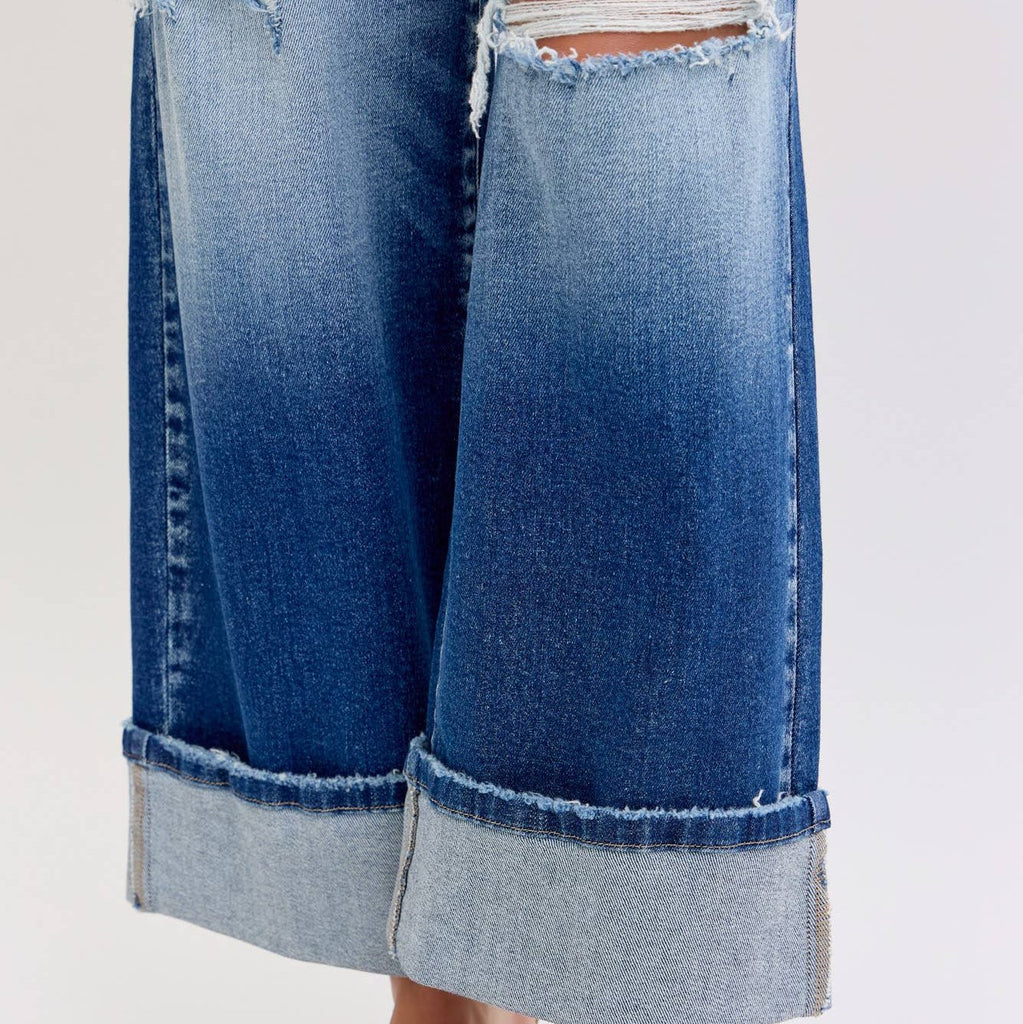 High Rise Wide Leg with Cuff - 260 Broadway Boutique