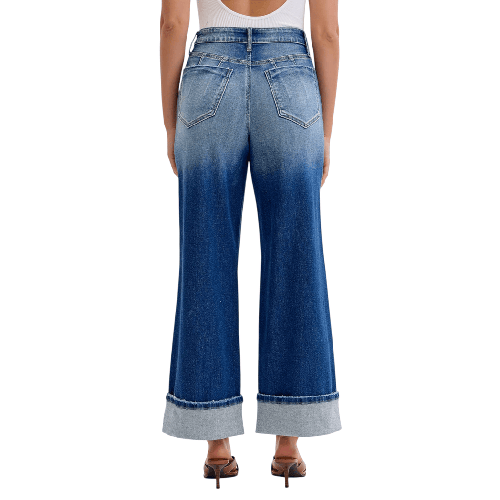 High Rise Wide Leg with Cuff - 260 Broadway Boutique