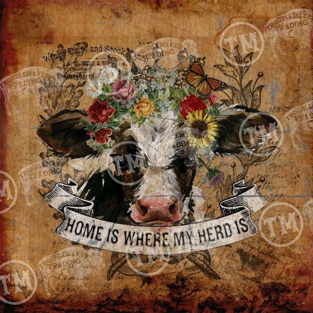 "Home Is Where My Herd Is" - Circle Artwork - 260 Broadway Boutique